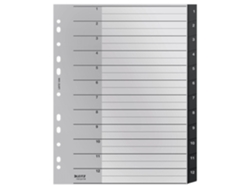 LEITZ 12090000 Lengüeta de Índice Separador En Blanco Con Pestaña Polipropileno Pp Negro Blanco
