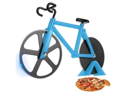 Omni-cortador De Pizza Bicicleta De Acero Inoxidable Con Ruedas Dobles Y Soporte Azul