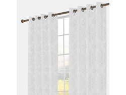 Cortina Hecha con Sofisticada Tela Floral Blanca Sólida 140 x 260 cm - Individual