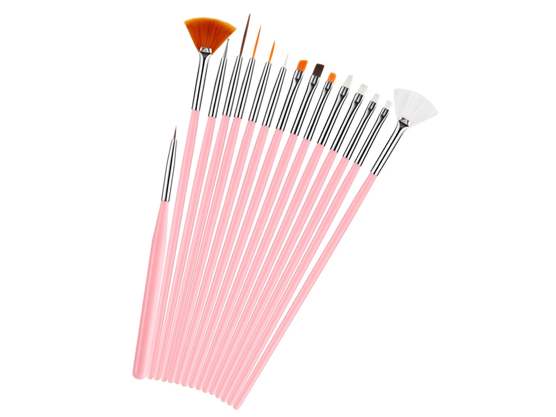 Juego de 15 bolígrafos para decoración de uñas, que incluye pinceles para delineador de ojos y herramientas para aplicar diamantes de imitación. Barra de polvos.