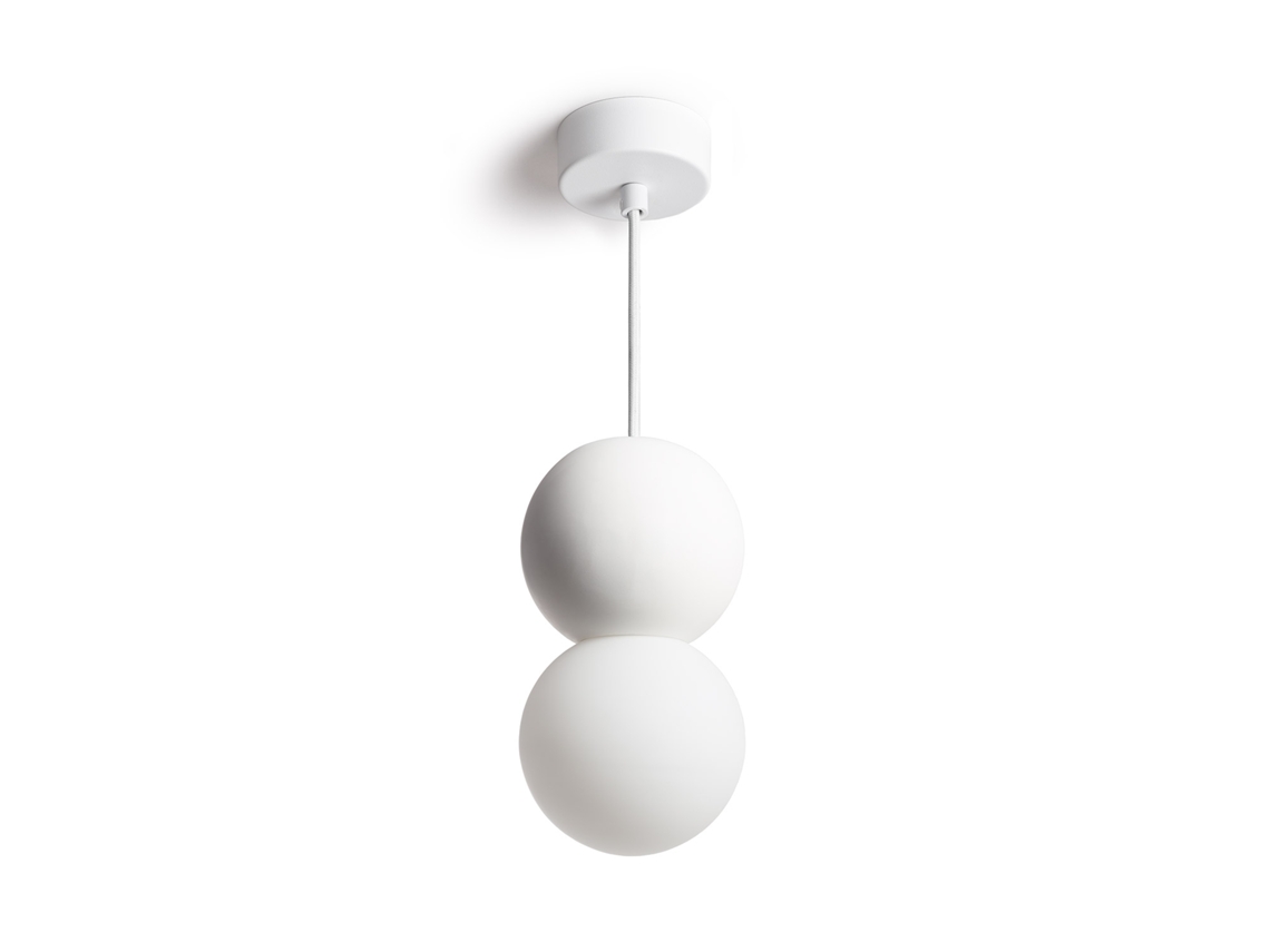 Lámpara colgante Pearl Vulni de yeso blanco de Ledkia