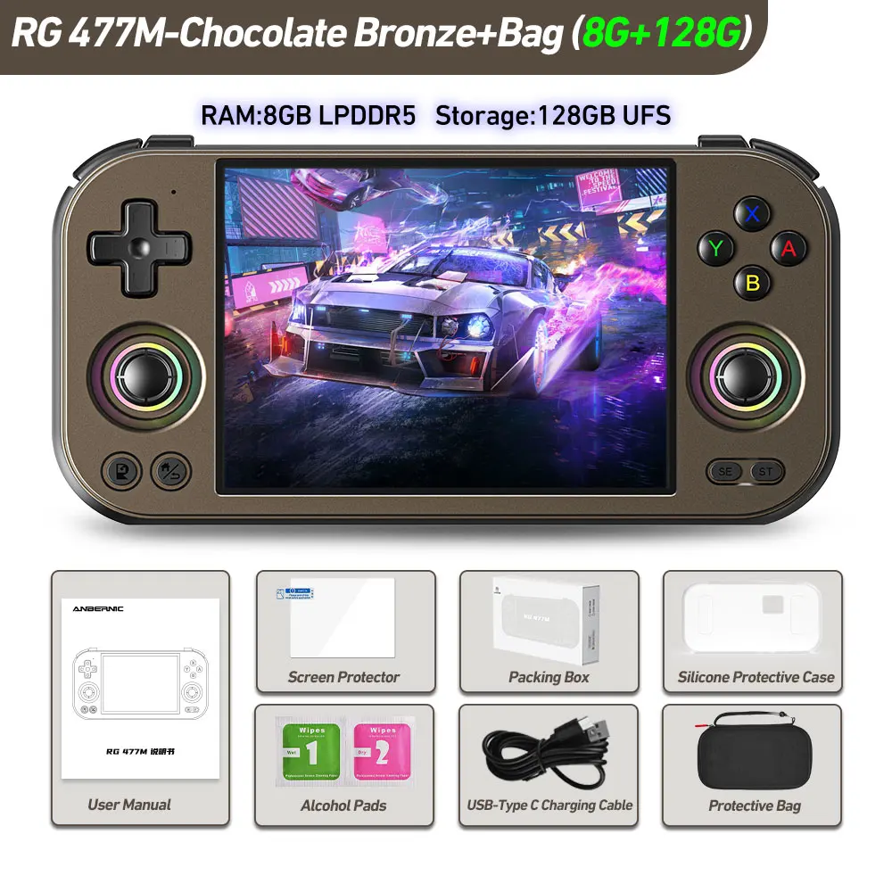 Sin Tarjeta De Juegobronce 8g 128g Bolsarg477m Consola De Juegos Ltps Reproductor De Juegos Dimensity Multijugador Streaming