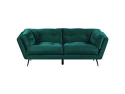 Sofá de 3 plazas BELIANI Lenvik de Terciopelo Verde 210x90x75