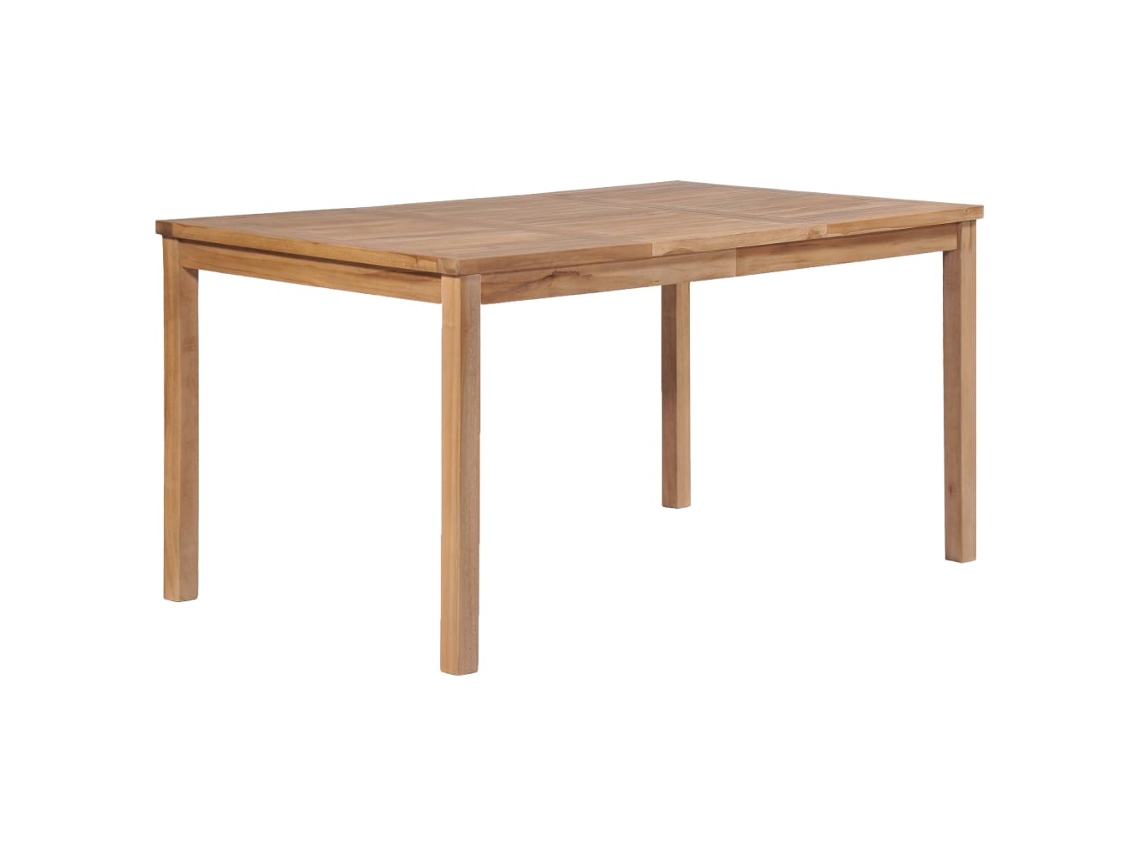 Mesa de jardín LOVELY HOME para cenar en madera de teca maciza (150 x 90 x 77 cm)