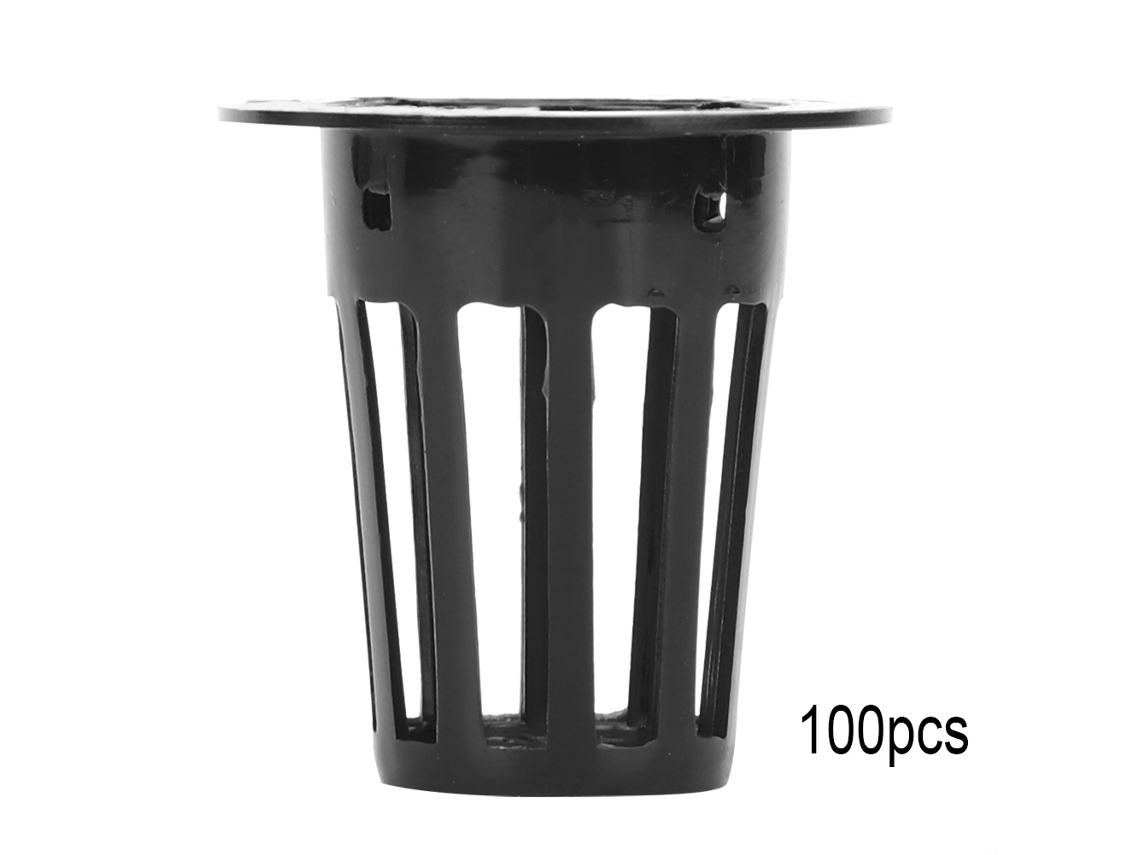 Cesta de cultivo hidropónico sin suelo para invernadero, 100 unidades, color negro