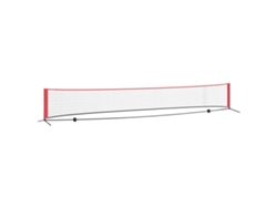 Red de tenis para exterior Vidaxl, poliéster rojo (595 x 90,5 x 87 cm)