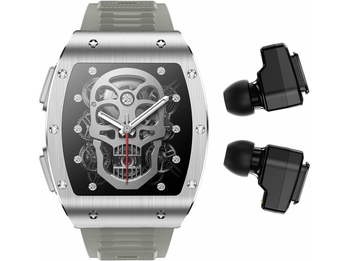 Reloj inteligente 2 en 1 con auriculares, reloj inteligente militar con Bluetooth, pantalla IPS HD de 1,91" para hombre, rastreador de actividad física militar, Chennnls