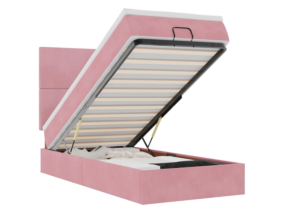 Cama otomana VIDAXL de terciopelo rosa (90 x 190 cm)