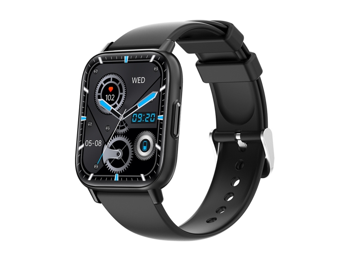 Reloj inteligente con monitor de temperatura corporal, frecuencia cardíaca, presión arterial y oxígeno en sangre (negro)