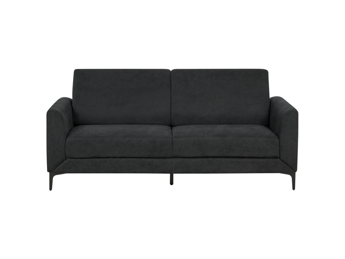 Sofá de 3 plazas BELIANI Fenes de Poliéster Negro 188x75x90