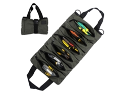 Kit de almacenamiento enrollable con 6 bolsillos con cremallera y divisores de lona