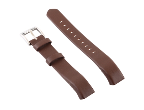Correa de reloj inteligente de cuero brillante para Fitbit Alta (café)