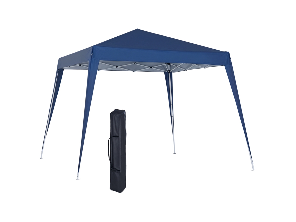 Cenador plegable de 3x3 m, altura ajustable, resistente a los rayos UV, ideal para fiestas y acampadas (azul).