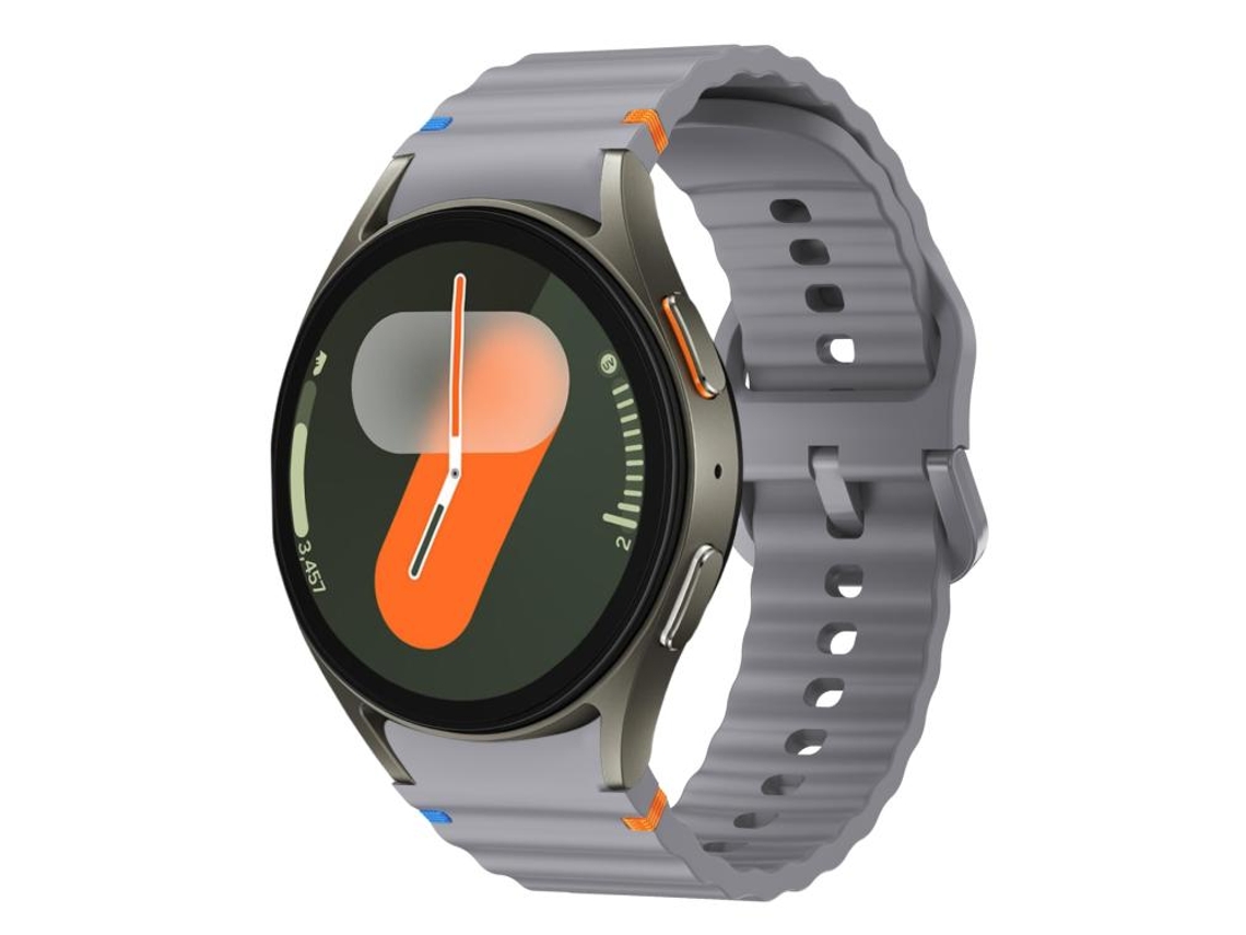Correa de silicona para Samsung Galaxy Watch Fe/7/6/5/4 con hebilla colorida y costuras onduladas.