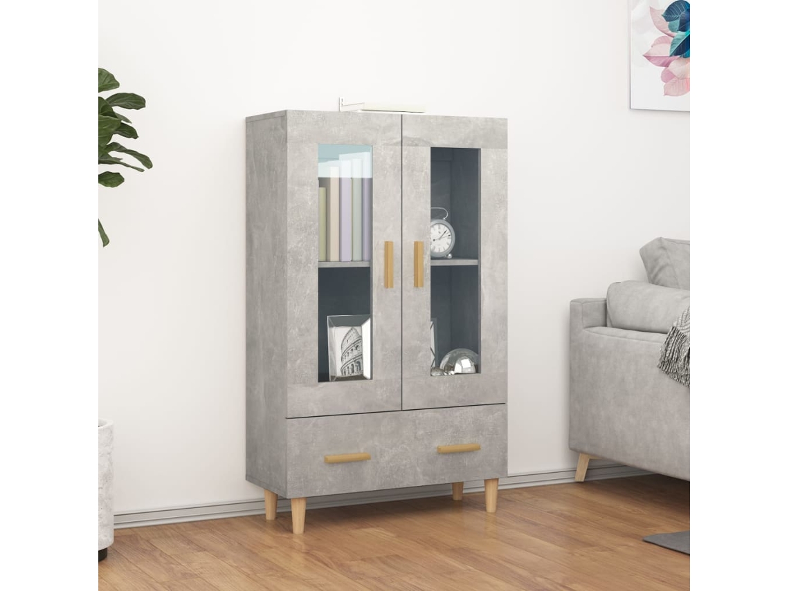 Lovely Home Armario Alto 70X31X115 Cm Madera Procesada Gris Cemento