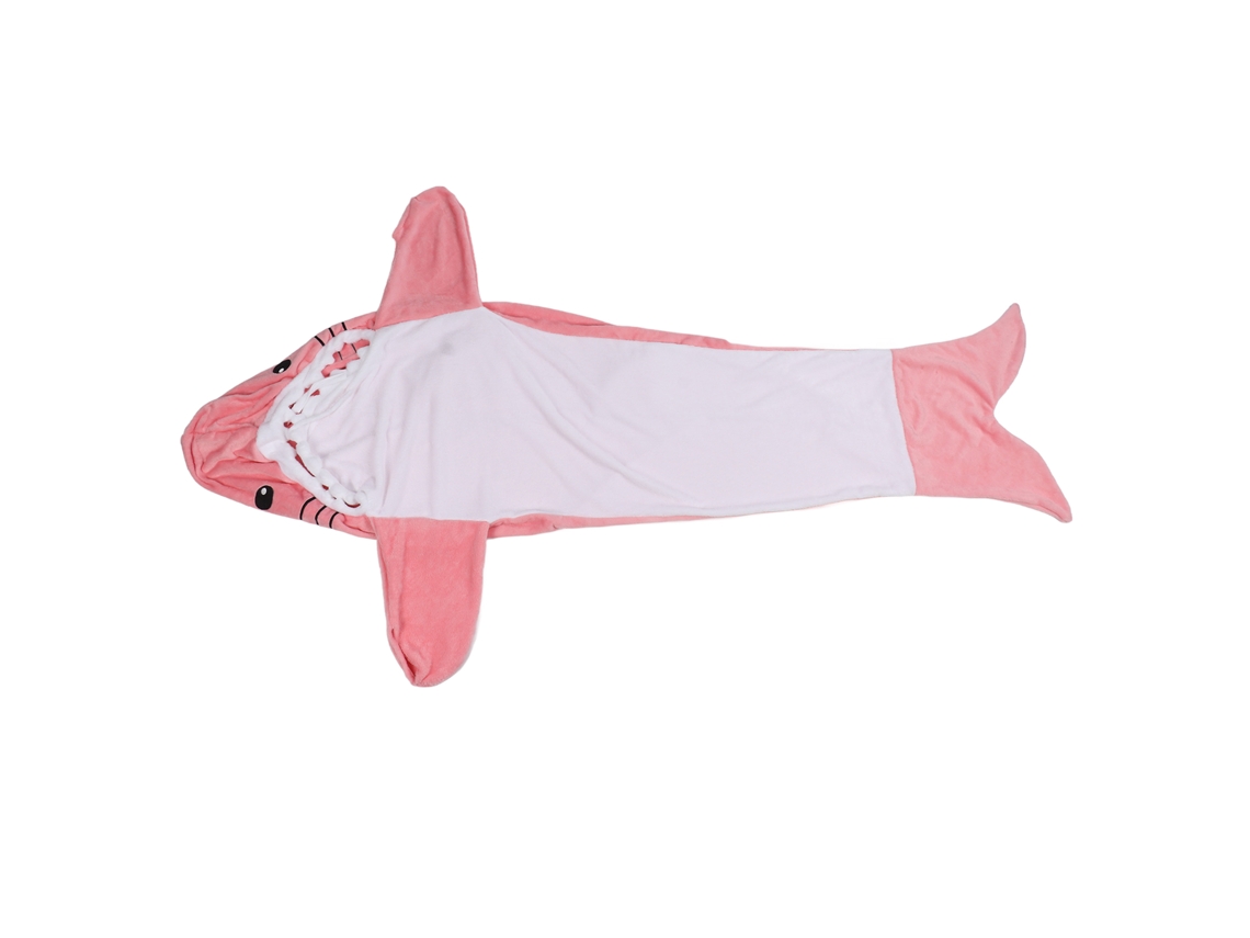 Manta Tubarão Para Adultos Com Capuz Suave Pelúcia Pijama Fantasia Noite Cinema Festa Rosa 140cm