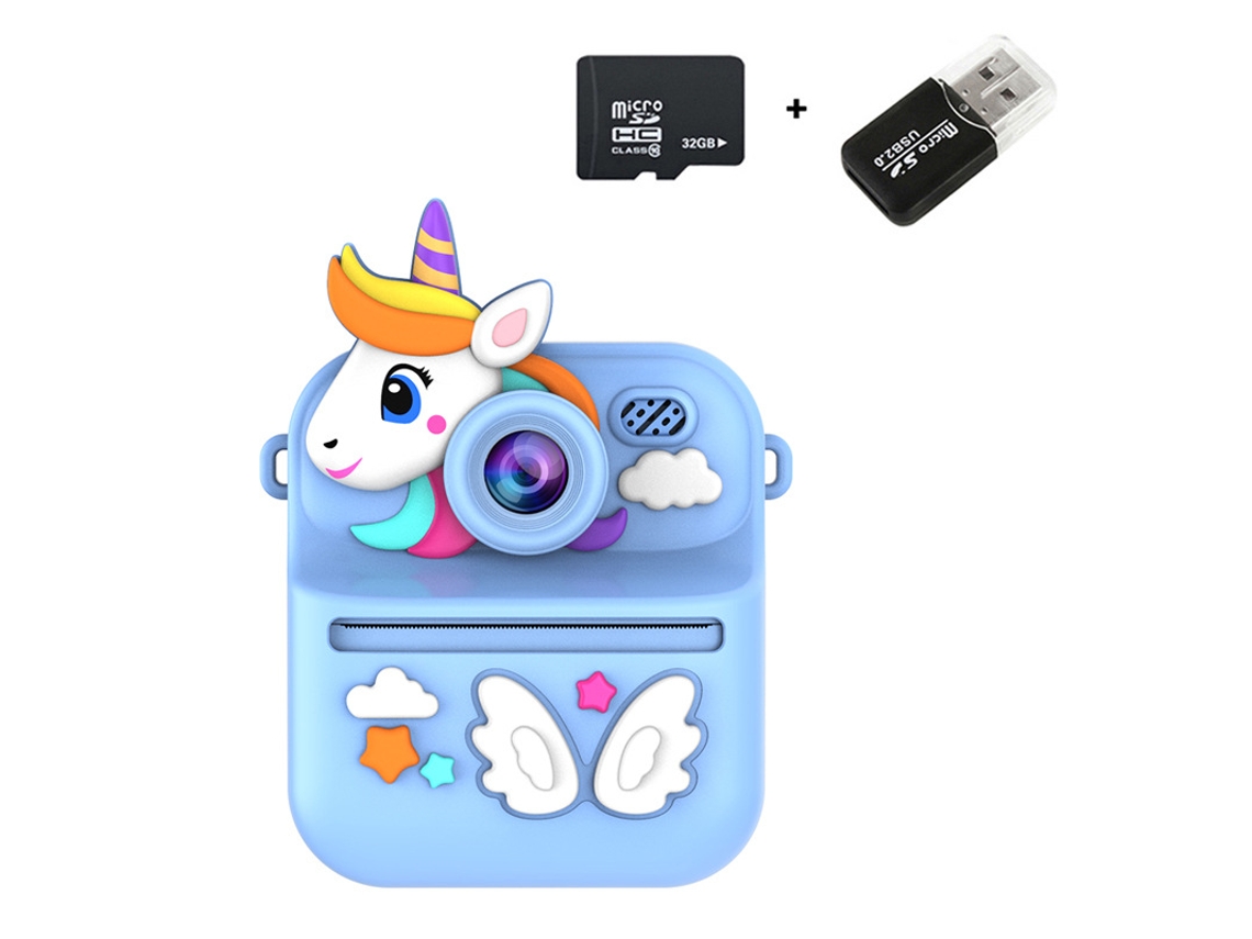 Cámara instantánea Chrui S1, pantalla IPS de 2,4 pulgadas, lente dual, grabadora de video HD (Unicornio azul)