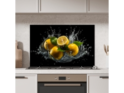Panel antisalpicaduras de cocina Limón - Fruta - Amarillo - Negro 90x60 cm