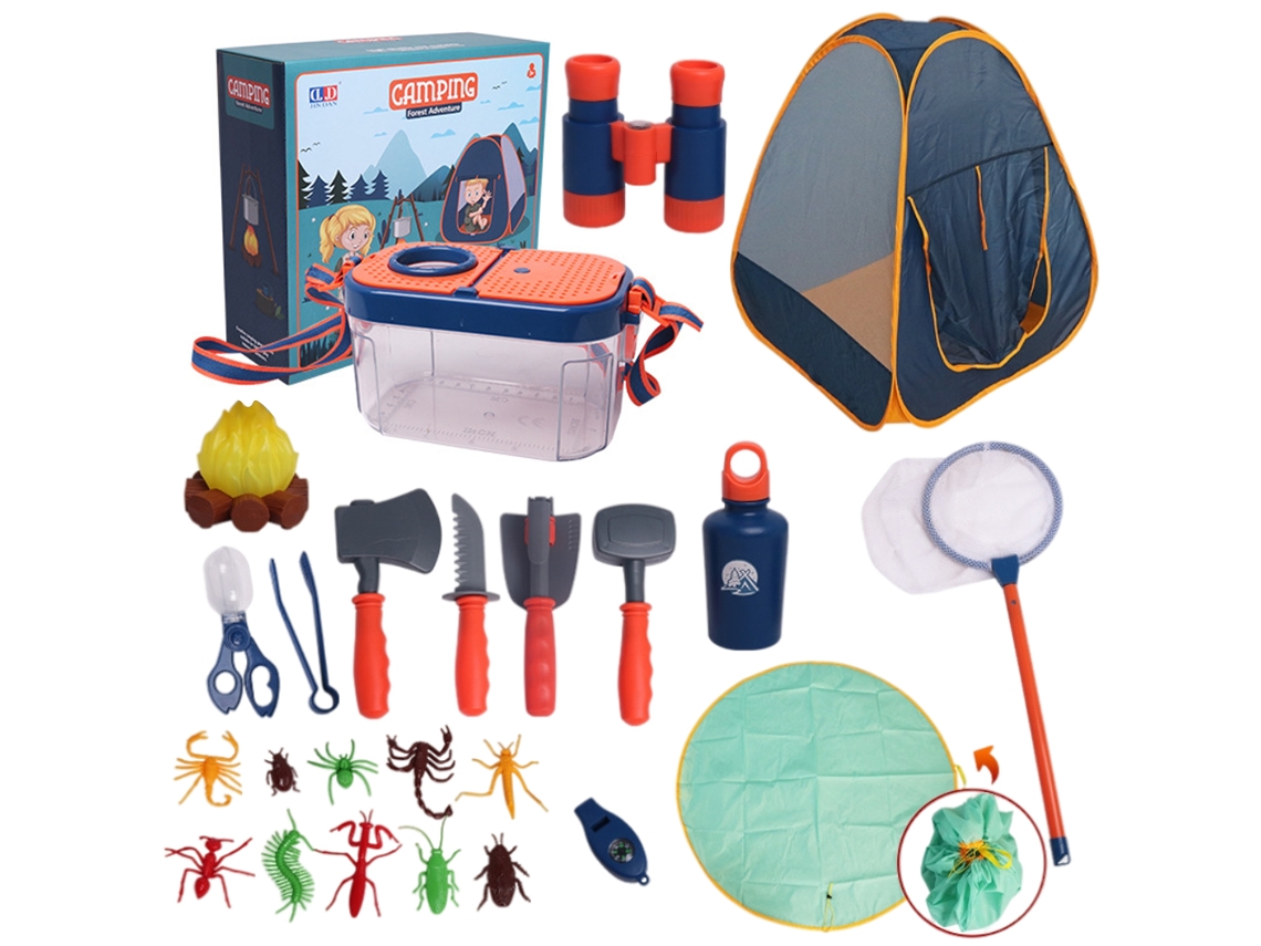 Rebe-set De Acampada Para Niños Con Tienda Juguete Y Equipo De Exploración Al Aire Libre, Herramientas De Camping Para Juegos Imaginativos