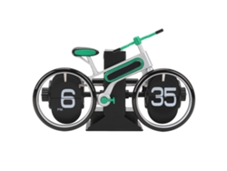 Baok-Reloj Flip Reloj con forma de bicicleta, retro, mecánico, funciona con pilas, para oficina y hogar, verde