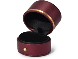 Caja De Anillos De Cuero Para Compromiso Boda Regalo Joyería Multifuncional (vino Tinto)