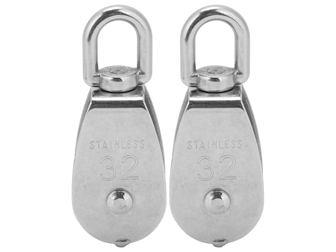 Polea Simple De Acero Inoxidable De 2 Piezas Con Anillo Giratorio De 360° Para Elevación De Cables Y Cuerdas.