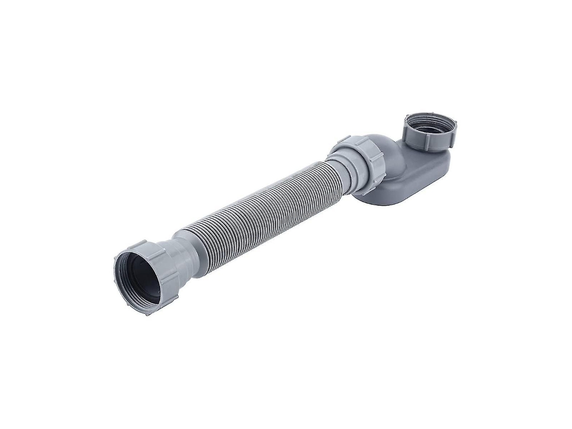 Tubo De Desagüe Flexible Para Bañera Con Trampa P Baja Perfil 1 1/2, Desagüe Para Bañera Independiente, Abs, Gris Gris