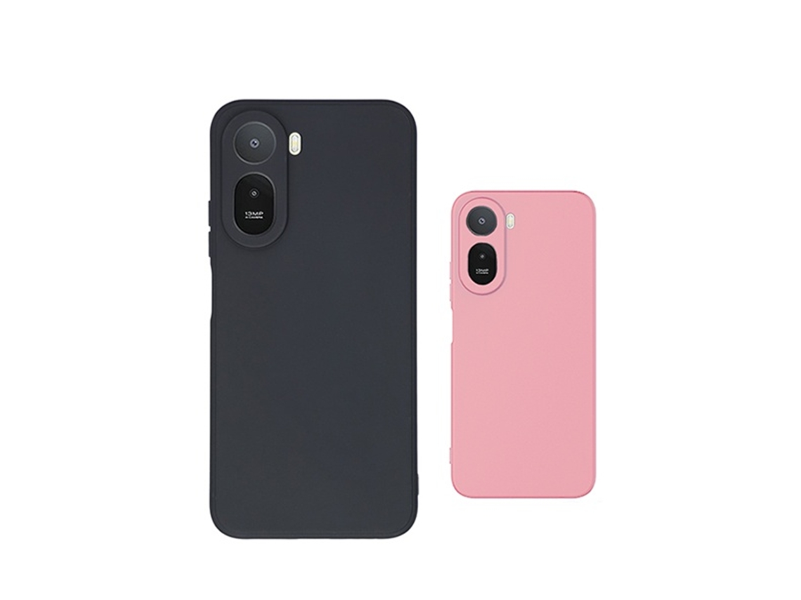Kit 2x Capa Silicone Líquido Phonecare Para Xiaomi Redmi A7 Pro 4g - Preto / Rosa