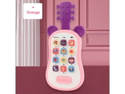 Diseño de guitarra para teléfono móvil educativo para bebés Hexinyigjly Música, luces, aprendizaje temprano Rosa