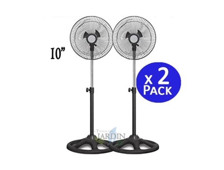 Ventilador de Pie 10'' 45W 3 Velocidades Y Altura Regulable Thulos Pack 2 SUINGA