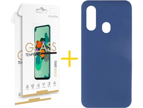 Carcasa + 2 Protectores de Pantalla Samsung A20e SKYHE Azul