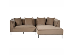 Sofá Rinconera Izquierdo Beliani Sater Chenilla Marrón 271x154x80