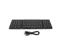 Teclado Bluetooth Plegable Triple Para Conexión Inalámbrica A Múltiples Dispositivos (portátil, Tableta Y Teléfono Móvil) - Negro