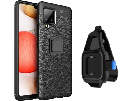Funda Samsung A42 5G Rugged Leather con Soporte de Cintura Negro