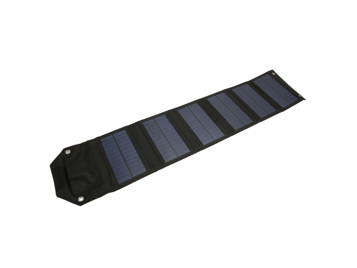 Cargador Portátil Plegable Con Panel Solar De 28 W Y Puerto Usb De 5 V 4 A Para Smartphones Y Tablets - Negro