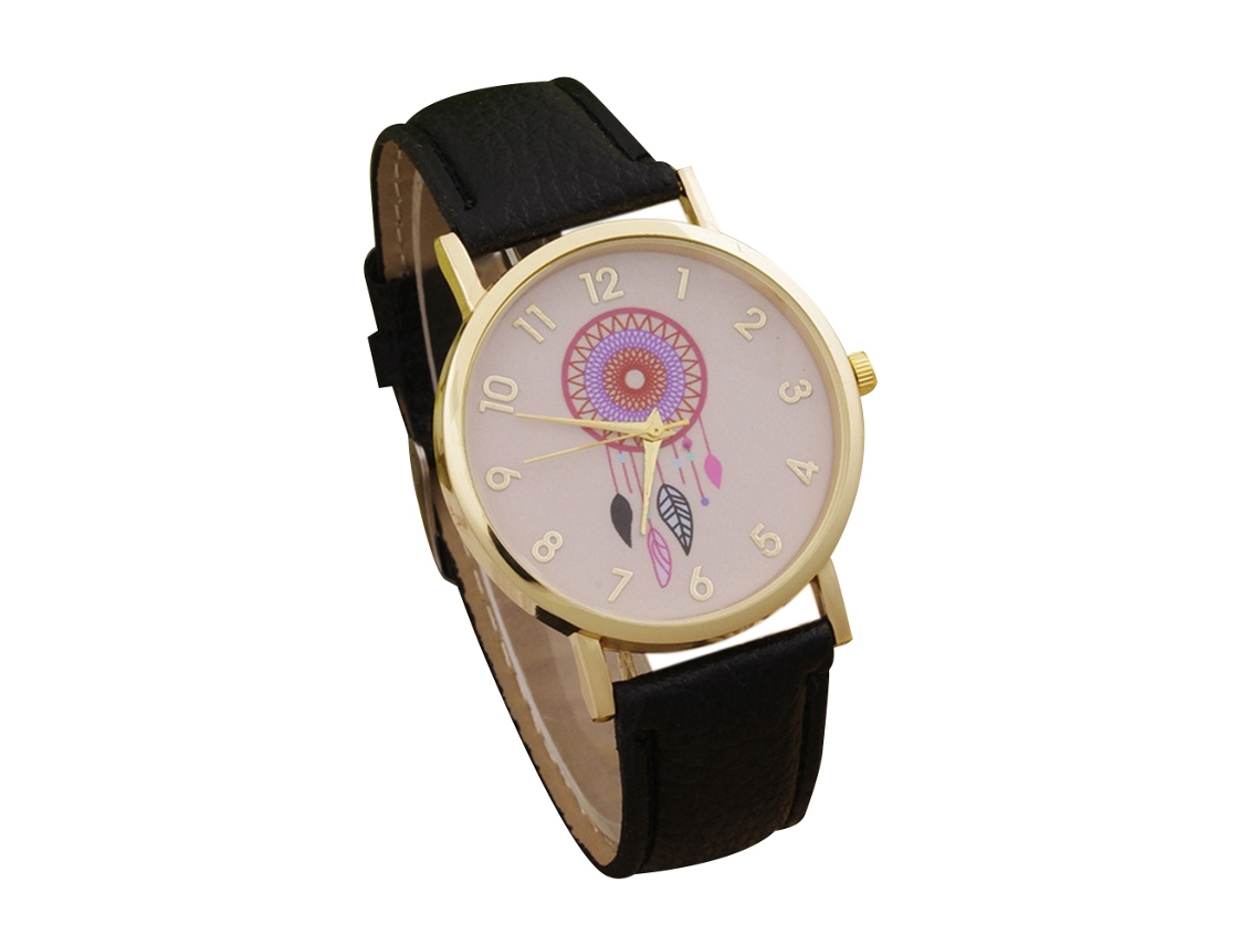 Reloj De Pulsera De Cuarzo Para Mujer, Informal Y A La Moda, De Piel Sintética - Negro