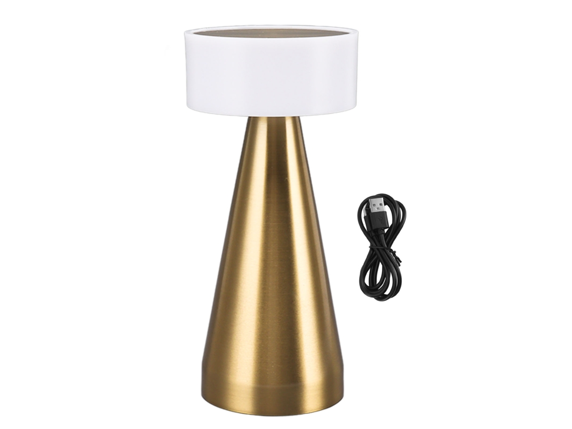 Bj-lâmpada De Mesa Led Portátil Sem Fio Recarregável 3 Temperaturas De Cor Ajustáveis Bateria 1800mah Para Mesa De Cabeceira Dourada