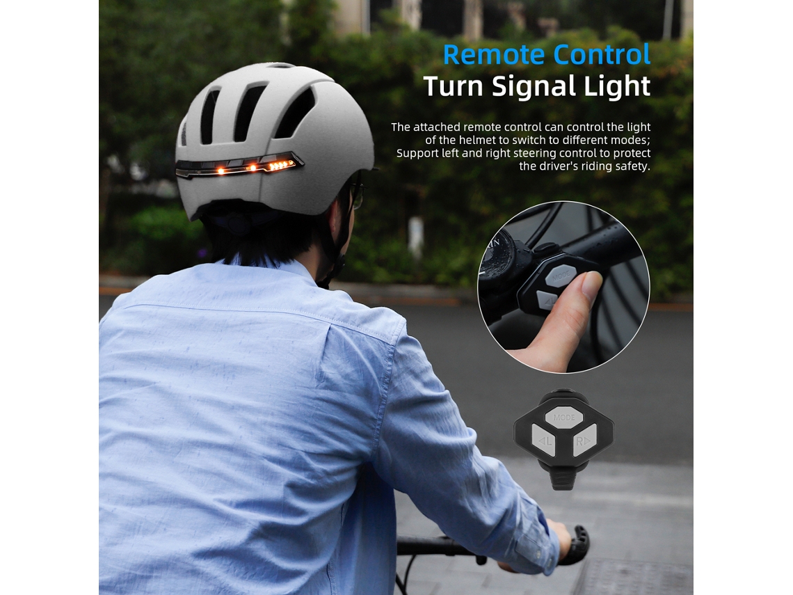 Jinwei-casco De Ciclismo Con Señales De Giro Led Luz Delantera Y Trasera Control Remoto Impermeable Para Hombre Mujer Bicicleta Patinete Eléctrico
