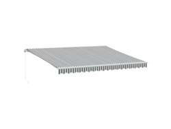 Maison Exclusive - Toldo Retráctil Manual Luz Led Antracita Y Blanco 450x350 Cm