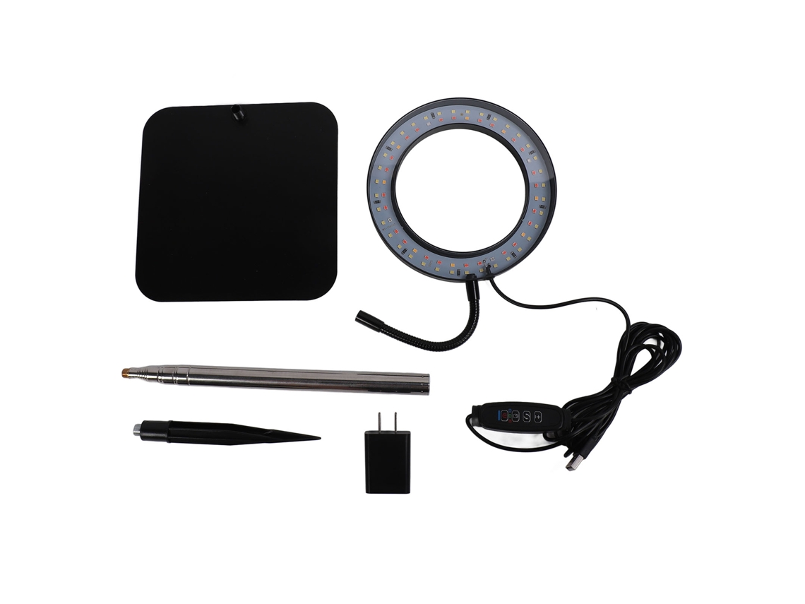 Lámpara De Cultivo De Pie Con Temporizador, Regulable, Espectro Completo, 15 Cm, Usb, Negra
