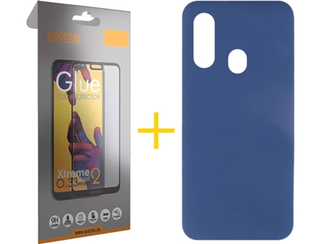 Carcasa + Protector de Pantalla Samsung A20e ACCETEL Full Azul