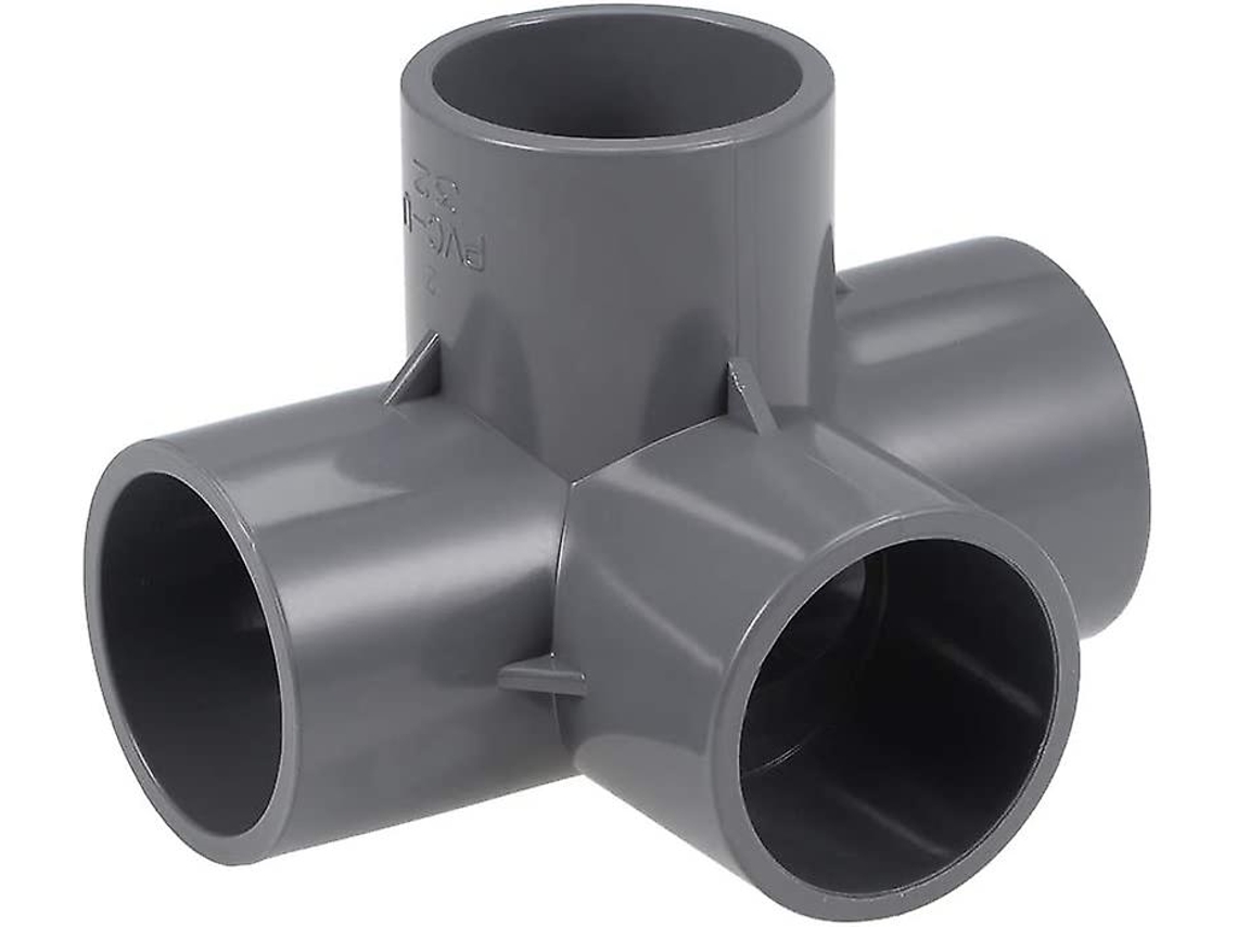 Codo De 4 Vías De Pvc Grado Mueble Conector De T Ángulo 32mm Gris 10 Piezas