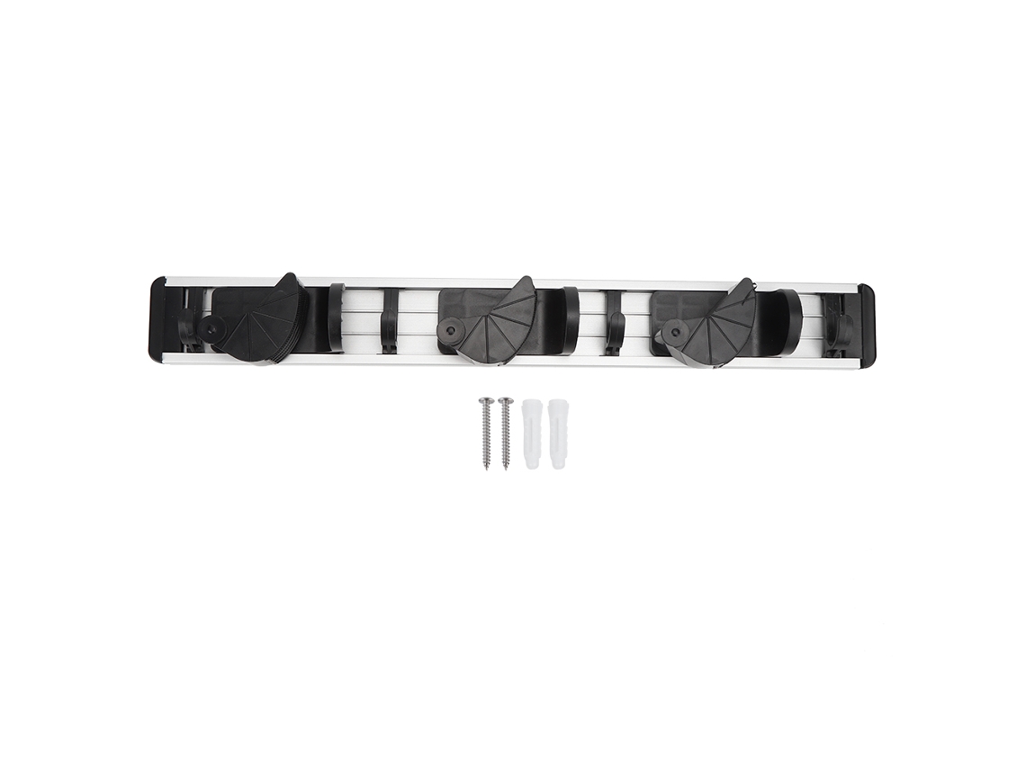 Soporte de pared para exprimidor y escoba con 3 soportes y 3 ganchos