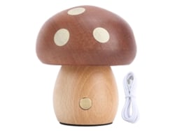 2026-lámpara De Mesa Led Mushroom Madera Luz Cálida Regulable Inalámbrica Recargable Para Dormitorio Y Decoración Hogar