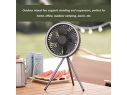 Ventilador Tripode Exterior Usb Recargable Portátil Con Luz Nocturna 3 Velocidades Batería Power Bank Camping Oficina Hogar