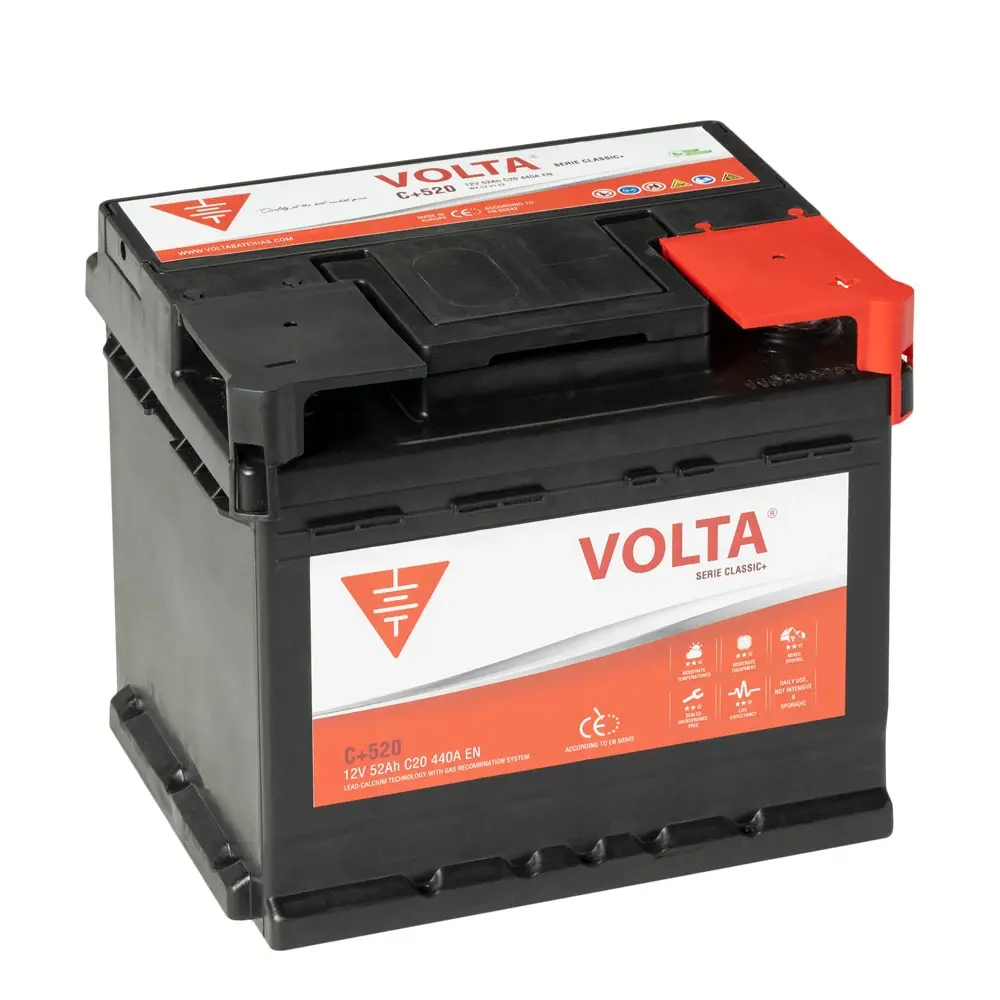 Batería de Coche VOLTA BATERIAS 52Ah 440A Classic Plus C+520D