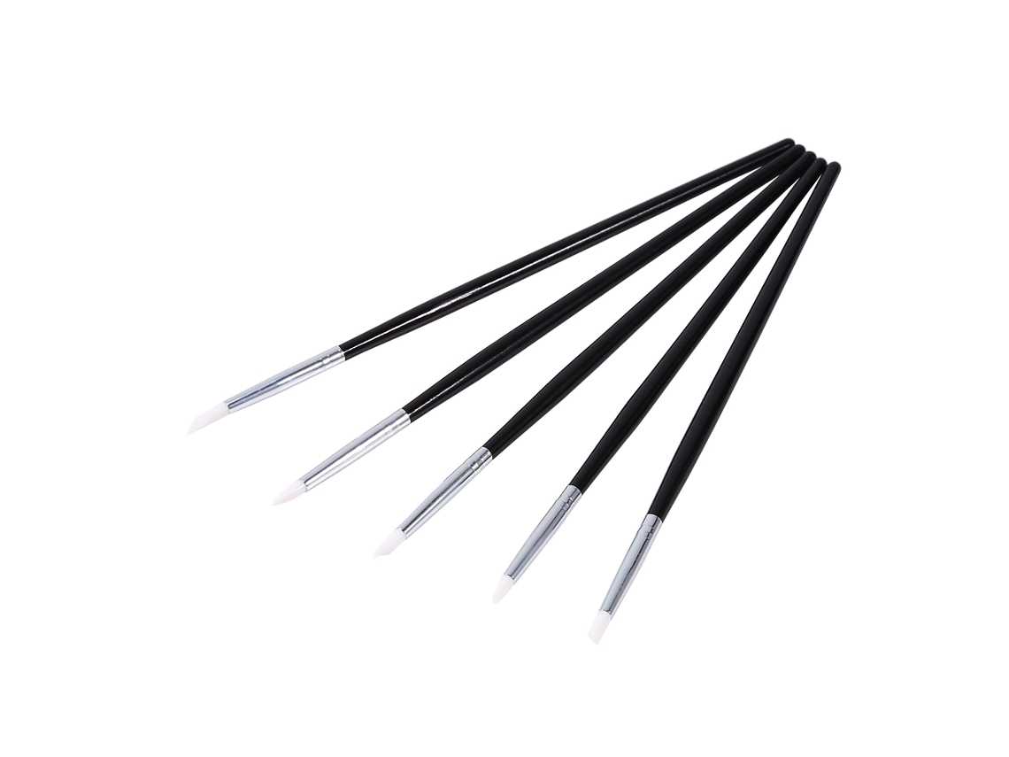 5 Pinceles De Silicona Suave Para Decoración De Uñas, Bolígrafos De Estampado, Herramientas De Bricolaje Y Lápices.