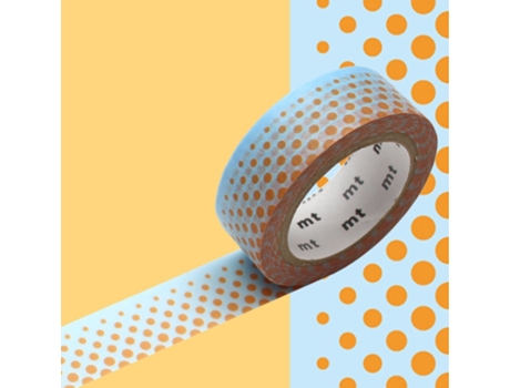 Cinta Crepé de Puntos Naranja Nube MASKING TAPE (1,5 cm X 7m)