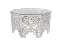 Mesa Centro Mdf Envejecido Blanco 84x84x46cm