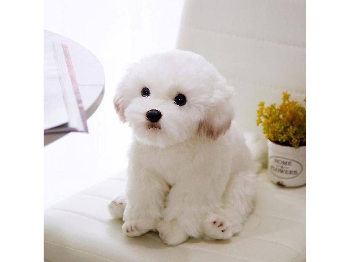 Peluche De Cachorro Bichón Frisé, Regalo De Cumpleaños Para Niños, Hecho De Felpa Y Algodón Pp.